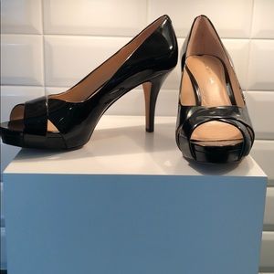 Via Spiga black patent heels
